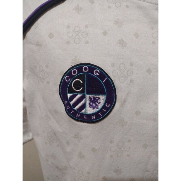 COOGI Shirt Men XL Short Sleeve T-Shirt Graphic Logo Zipper Pocket White Cotton - Picture 3 of 13